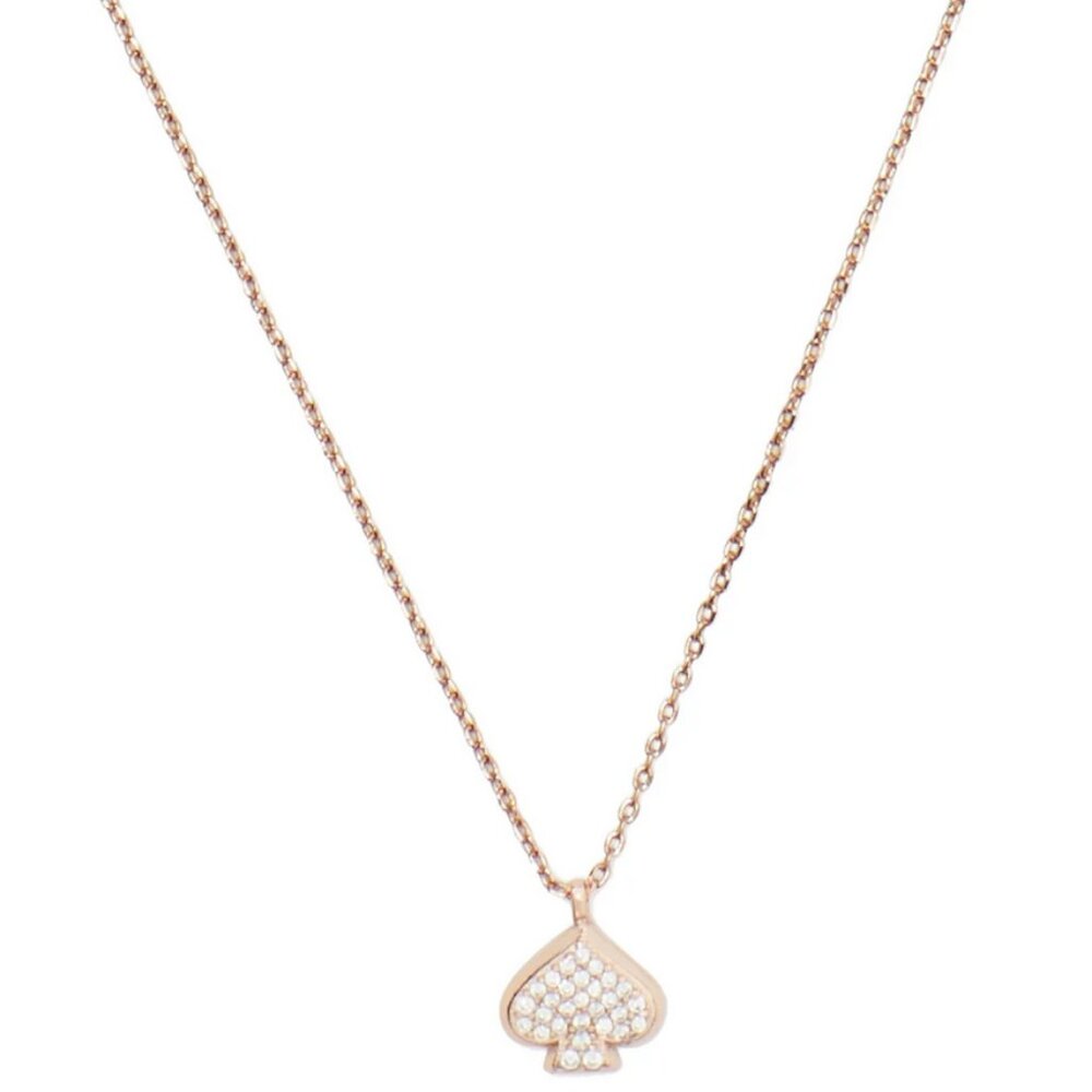 Kate Spade Everyday Spade Pave Mini Pendant Rose Gold Necklace NEW Jewelry Gift